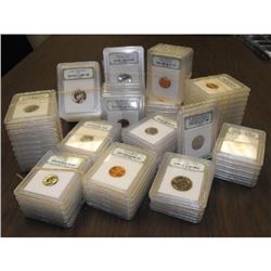 100 pcs. BU and Proof INB Slab Coins