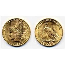 High Grade 1932 $10 Gold Indian
