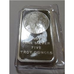 5 oz. Buffalo Design Silver Bar - .999 Pure