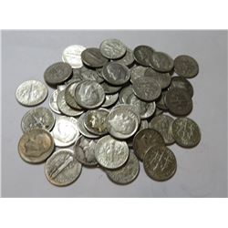 50 pcs. Mercury / Rossevelt Dimes 90% Silver