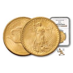 1908 MS 63 NGC $20 Gold Saint Gaudens Coin