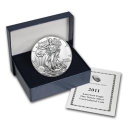 2011 UNC US Silver Eagle in OMB