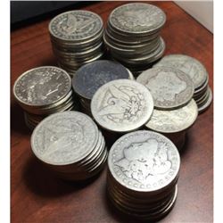 100 pcs. Random Date Morgan Silver Dollars