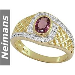 Fine Gem Certified 1.00 ct Ruby & VS Diamond Ring 14kt
