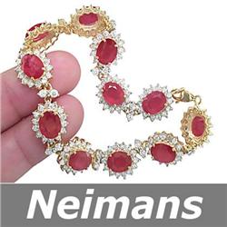 USGL Certified 7.25 ct Gem Emerald Bracelet 14kt Gold