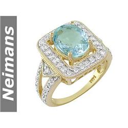 Certified Gem 1.00 ct Emerald & VS Diamond Ring 14kt