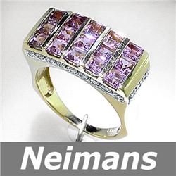 Antique 3.25 ct Black & White Diamond Wedding Ring 14kt