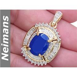 Finest 2.75 ct Certified Aquamarine & Sapphire Ring 14k