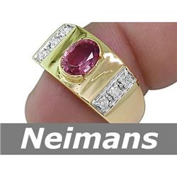 Finest 1.25 ct Certified Sapphire & VS Diamond Ring 14K