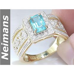 Antique 1.75 ct Certified Emerald & VS Diamond Ring 14k