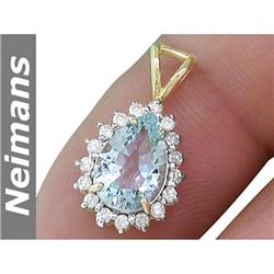 Certified 2.00 ct Aquamarine & Diamond Ring 14kt Gold