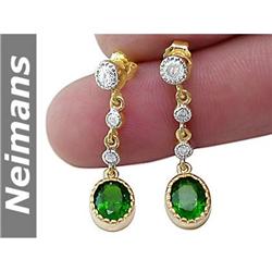 Certified 3.00 ct Sapphire & Diamond Stud Earrings 14kt