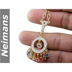 Certified 30.00 ct Sapphire & Diamond Necklace 14K Gold