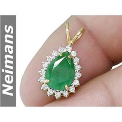 Certified 12.50 ct Amethyst & Diamond Pendant 14kt Gold