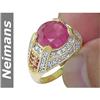 Image 1 : USGL Certified 8.25 ct Gem Ruby & Diamond Ring 14K Gold
