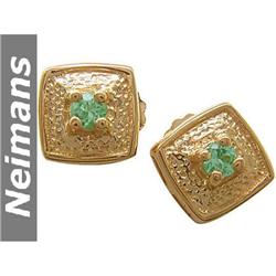USGL Certified 2.50 ct Emerald Huggie Earrings 14K Gold