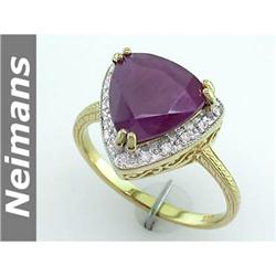 Certified 3.75ct Blue & White Sapphire Pendant 14K Gold