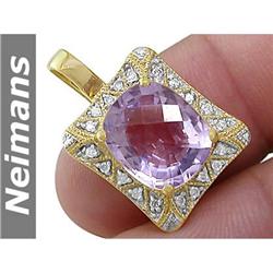 Men's 2.50 ct Yellow Sapphire & Diamond Gents Ring 14kt