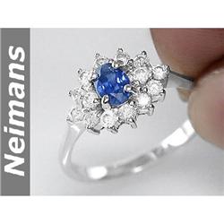 Antique 2.25 ct Orange Sapphire & Diamond Ring 14K Gold