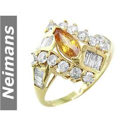 Antique 3.00 ct Amethyst & Sapphire Ring 14kt Gold USGL