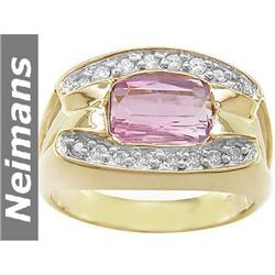 USGL Certified 1.50 ct Blue Zircon & Diamond Ring 14kt