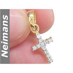 USGL Certified .25 ct Diamond Cross Pendant 14kt Gold