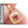 Image 1 : Neimans .25 ct Gem Ruby Pendant 14k Gold USGL Certified