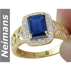 Vintage 2.00 ct Aquamarine & Diamond Pendant 14kt Gold