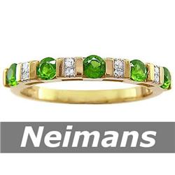 Certified 1.00 ct Chrome Diopside & Diamond Ring 14kt