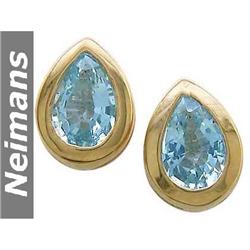 USGL Certified .75 ct Aquamarine Stud Earrings 14k Gold