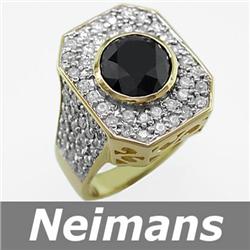 Men's 4.75 ct Black & White Diamond Gents Ring 14K Gold