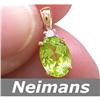 Image 1 : USGL Certified 1.00 ct Peridot & Diamond Pendant 14kt