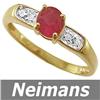 Image 1 : Neimans Certfied .75 ct Ruby & Diamond Ring 14kt Gold