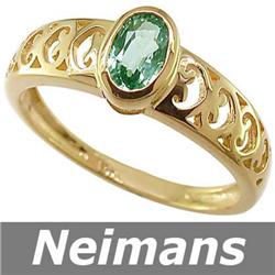 USGL Certified Gem .75 ct Green Sapphire Ring 14kt Gold