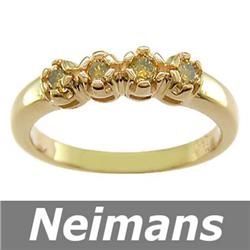 Certified .50 ct Fancy Yellow Diamond Anniversary Ring