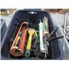 Image 1 : Tote of Caulking Guns, Paint Scrapers & Other Items