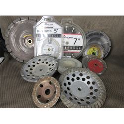 Lot of Various Concrete Grinding and Cutting Wheels