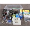 Image 1 : Box of Headlight Bulbs and Other Automotive Parts