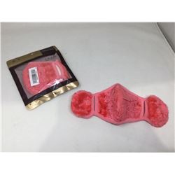 Lot of Plush Face Masks with Ear Warmers- Pink