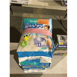 Pampers Splashers Diapers Lot of 3