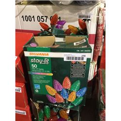 Sylvania Stay-Lit 50 LED C9 Multicolor Lights Lot of 2