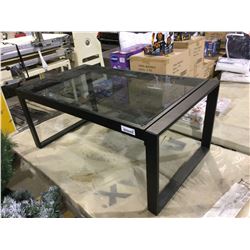Metal Frame Glass Coffee Table (40" x 22" x 17" H)