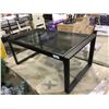 Image 1 : Metal Frame Glass Coffee Table (40" x 22" x 17" H)