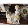 Image 1 : VICTORIAN BISQUE FIGURINE GIRL PULLING CART #1280800