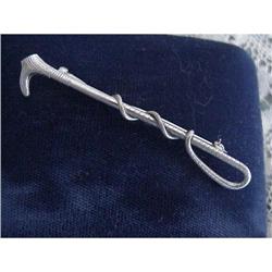 VICTORIAN BROOCH SILVER RIDING CROP #1280875