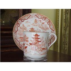 EARLY  GRAINGER  CUP & SAUCER RED WILLOW #1280890