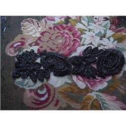 Victorian Trim Jet Beaded Large Applique #1280904