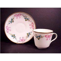  Victorian Teacup & Saucer Pink RIBBONS CHIC #1280912