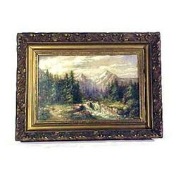 Glacier in the Alpines Oil Painting Antique #1288030