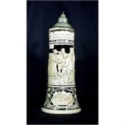 Antique Lidded German Stein Stoneware Wedding #1288034